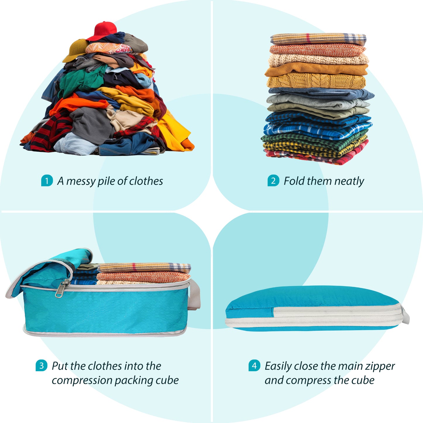 DOXASO Compression Packing Cubes Organiser for Home Travel Backpack